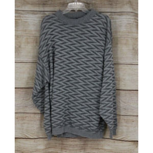 VINTAGE Street Closed Mens Crew Neck Knit Oversize Sweater Size Large Gray